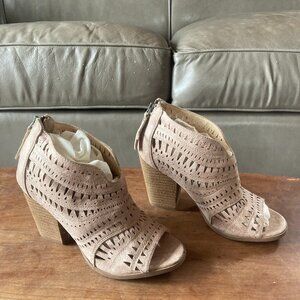 Beige not rated lace heel ankle bootie